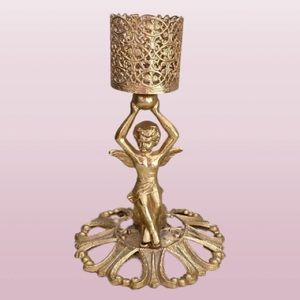 VINTAGE REVLON • Filigree Ormolu Gold-Tone Cherub Lipstick Holder